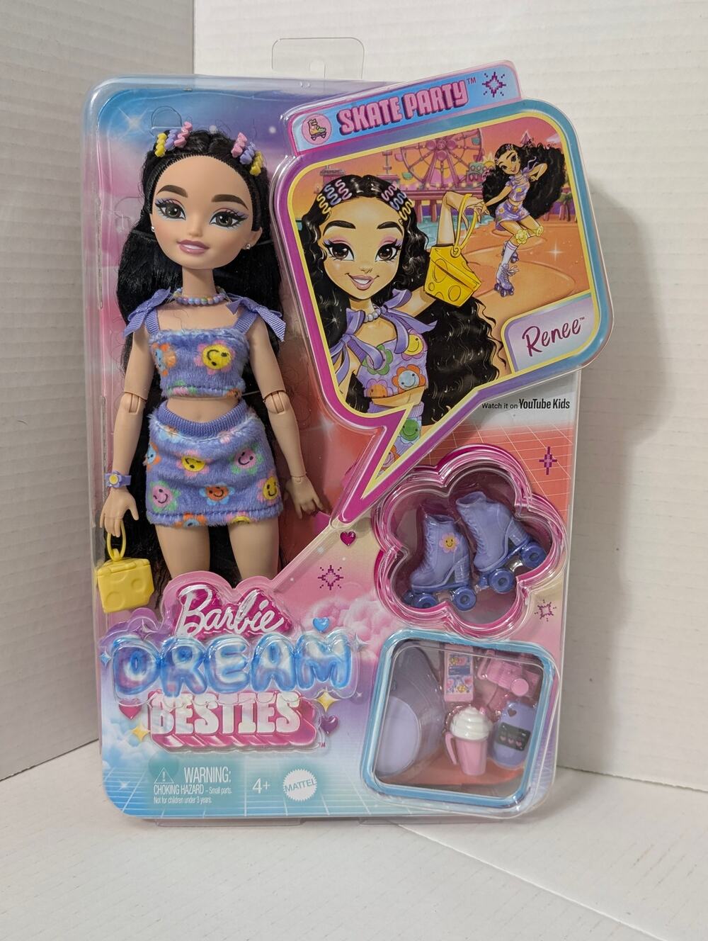 Barbie Dream Besties Renee Skate Party Doll NIB Mattel Roller Skates Fashion Toy
